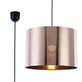 D0257  Dako 35cm Acrylic Pendant 1 Light Copper Black